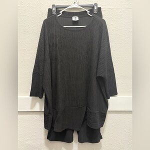 INoah Women's Black Textured 2-Piece Set One Size/Large
